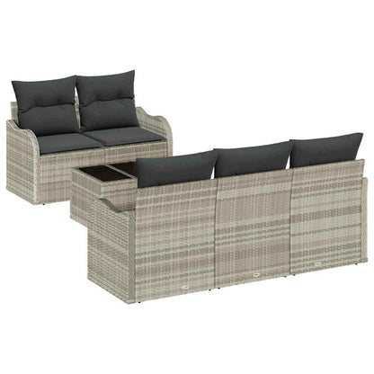 Set Divano da Giardino 6 pcs Grigio chiaro e grigio scuro