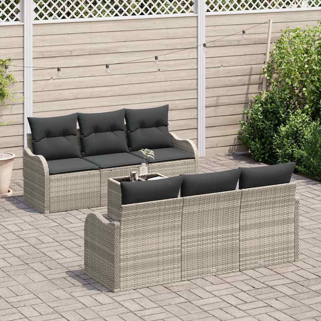 Set Divano da Giardino 7 pcs Grigio chiaro e grigio scuro