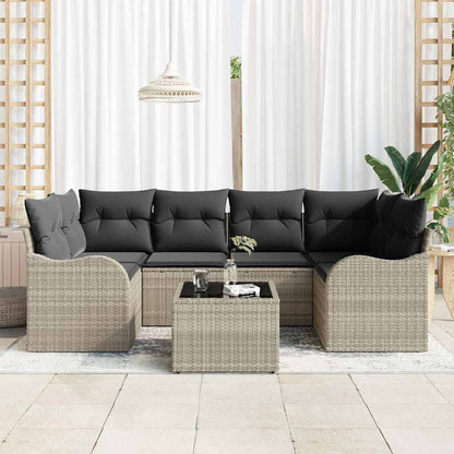 Set Divano da Giardino 7 pcs Grigio chiaro e grigio scuro