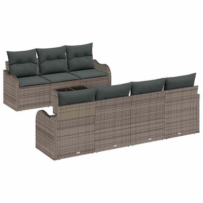 Set Divano da Giardino con cuscino con cuscino 8 pcs Grigio