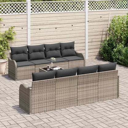 Set Divano da Giardino con cuscino con cuscino 9 pcs Grigio
