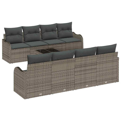 Set Divano da Giardino con cuscino con cuscino 9 pcs Grigio