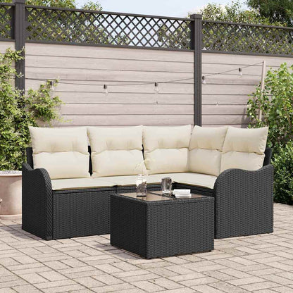 Set Divano da Giardino 5 pcs Marrone polyrattan