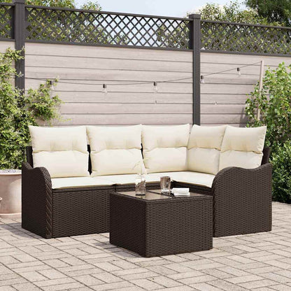 Set Divano da Giardino 5 pcs Grigio polyrattan