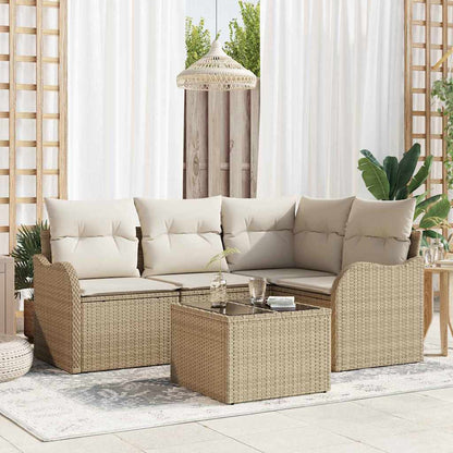 Set Divano da Giardino 5 pcs Marrone polyrattan