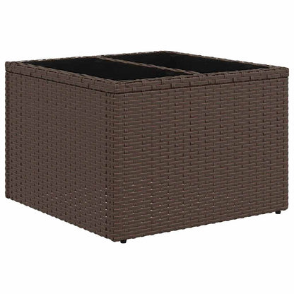 Set Divano da Giardino 11 pcs Marrone e bianco polyrattan
