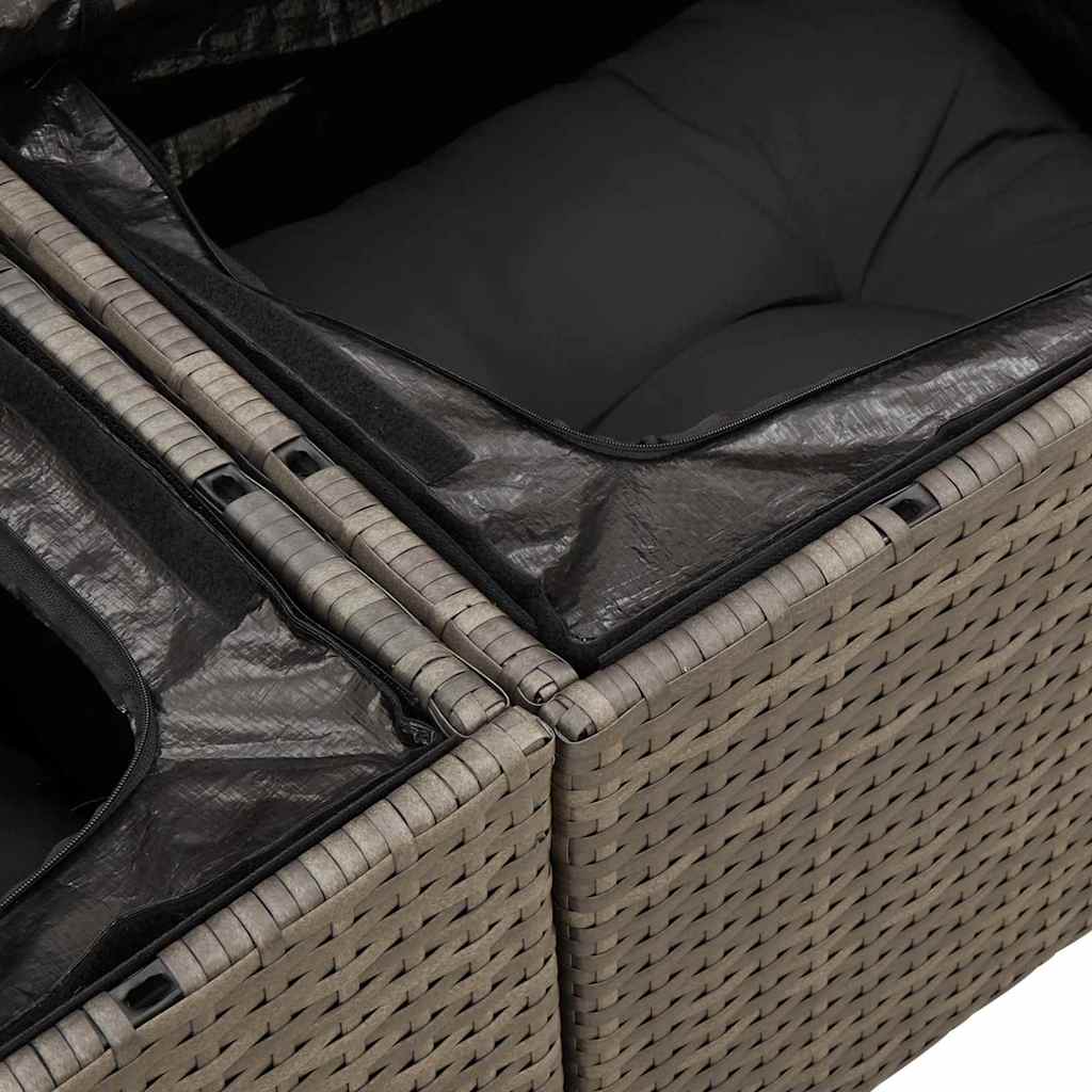 Set Divano da Giardino 11 pcs Grigio polyrattan