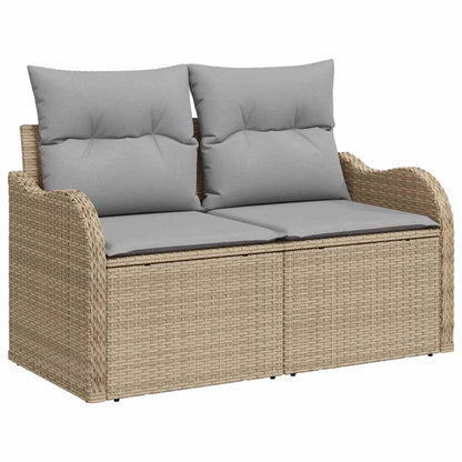 Set Divano da Giardino 11 pcs Beige e Grigio Chiaro polyrattan