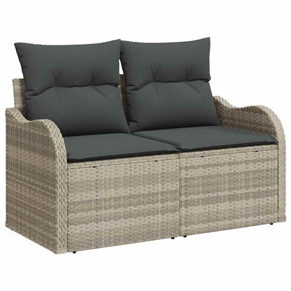Set Divano da Giardino 11 pcs Grigio chiaro polyrattan