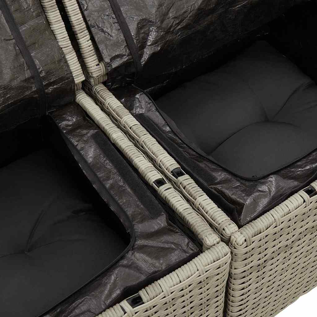 Set Divano da Giardino 6 pcs Grigio chiaro e grigio scuro