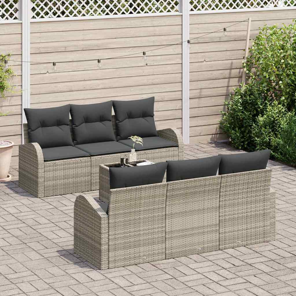 Set Divano da Giardino 7 pcs Grigio chiaro e grigio scuro