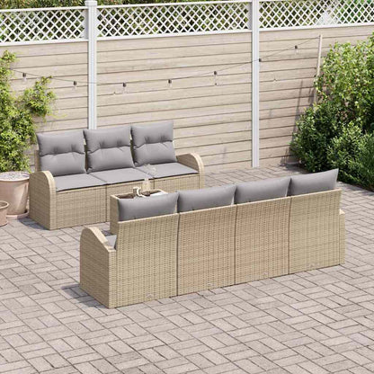 Set Divano da Giardino con cuscino 8 pcs Beige e grigio