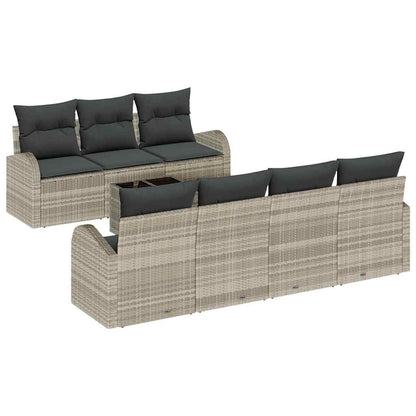 Set Divano da Giardino 8 pcs Grigio chiaro e grigio scuro