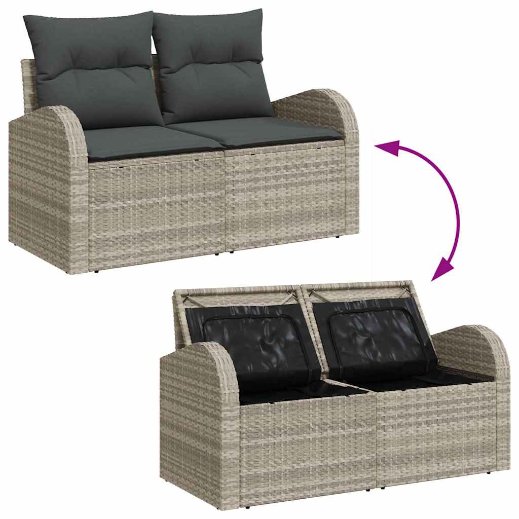 Set Divano da Giardino 8 pcs Grigio chiaro e grigio scuro