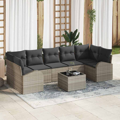 Set Divano da Giardino 8 pcs Grigio chiaro e grigio scuro