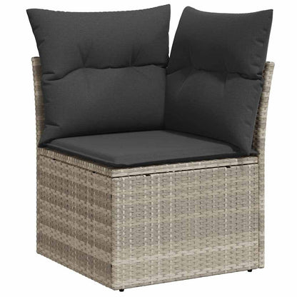 Set di divani 9 pcs Grigio chiaro e grigio scuro polyrattan
