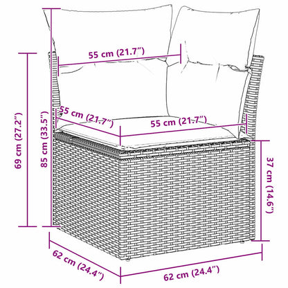 Set Divano da Giardino 7 pcs Beige e Bianco polyrattan