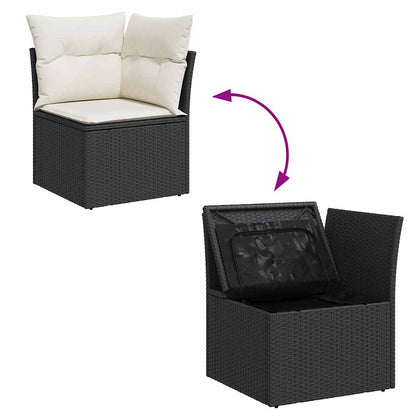 Set Divano da Giardino 8 pcs Nero e Bianco polyrattan