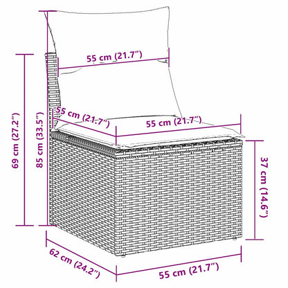 Set Divano da Giardino 8 pcs Beige e Bianco polyrattan