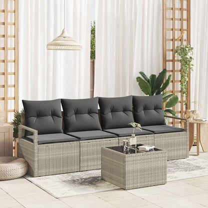 Set di divani 5 pcs Grigio chiaro e grigio scuro polyrattan