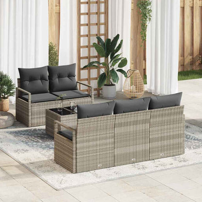 Set Divano da Giardino 6 pcs Grigio chiaro e grigio scuro
