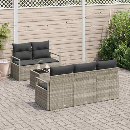 Set Divano da Giardino 6 pcs Grigio chiaro e grigio scuro