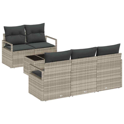 Set Divano da Giardino 6 pcs Grigio chiaro e grigio scuro