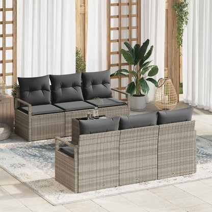 Set Divano da Giardino 7 pcs Grigio chiaro e grigio scuro