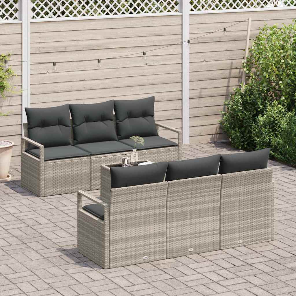 Set Divano da Giardino 7 pcs Grigio chiaro e grigio scuro