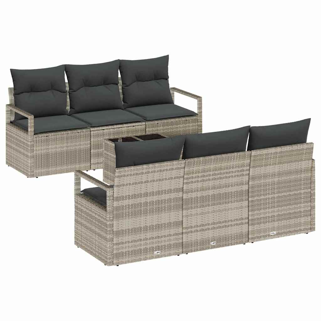 Set Divano da Giardino 7 pcs Grigio chiaro e grigio scuro