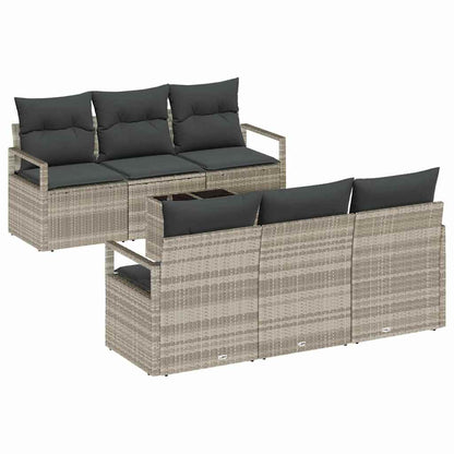 Set Divano da Giardino 7 pcs Grigio chiaro e grigio scuro