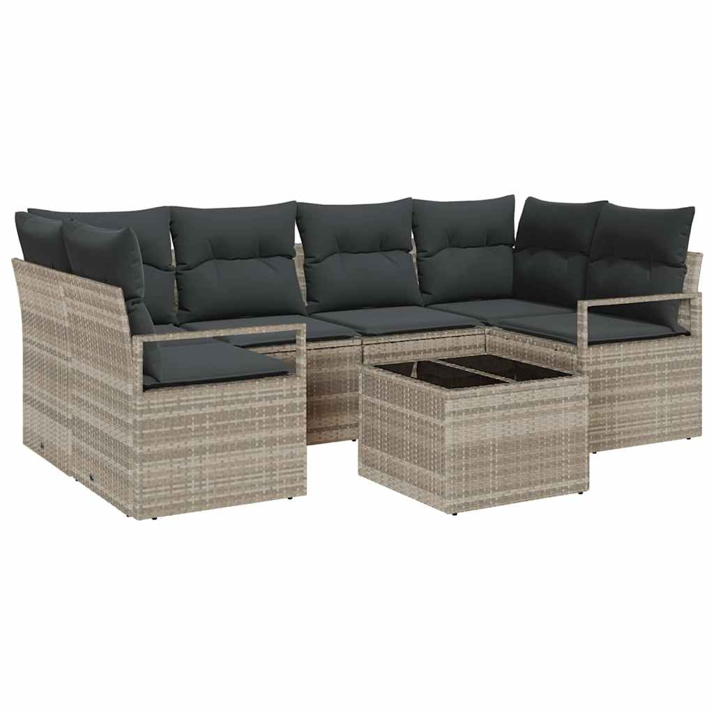 Set Divano da Giardino 7 pcs Grigio chiaro e grigio scuro