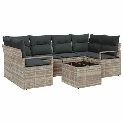 Set Divano da Giardino 7 pcs Grigio chiaro e grigio scuro
