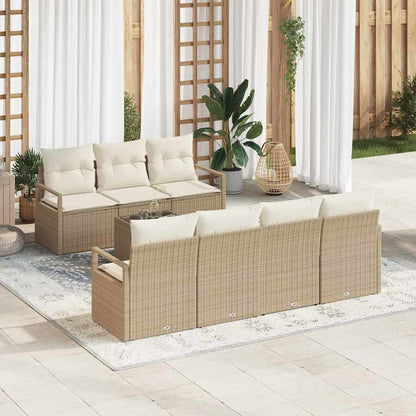 Set Divano da Giardino con cuscino 8 pcs Beige e Crema