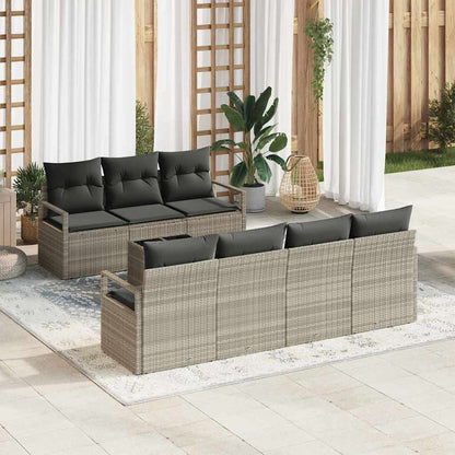 Set Divano da Giardino 8 pcs Grigio chiaro e grigio scuro