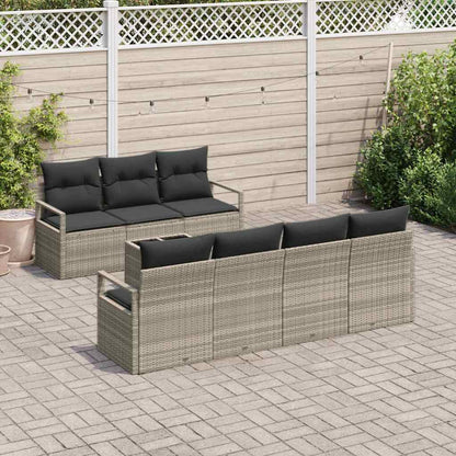 Set Divano da Giardino 8 pcs Grigio chiaro e grigio scuro