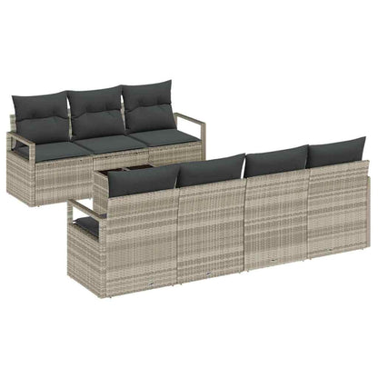 Set Divano da Giardino 8 pcs Grigio chiaro e grigio scuro