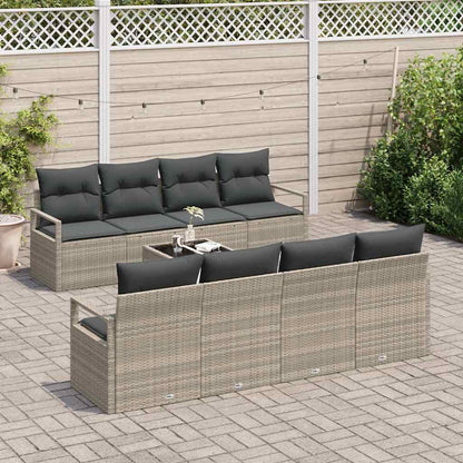 Set Divano da Giardino 9 pcs Grigio chiaro e grigio scuro