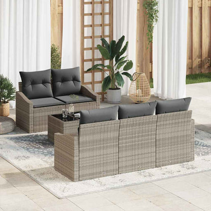 Set di divani 6 pcs Grigio chiaro e grigio scuro polyrattan