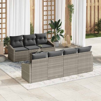 Set di divani 8 pcs Grigio chiaro e grigio scuro polyrattan