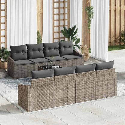 Set di divani con cuscino 7 pcs Grigio polyrattan