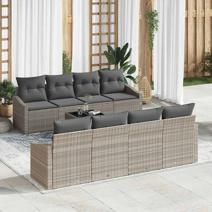 Set di divani 7 pcs Grigio chiaro e grigio scuro polyrattan