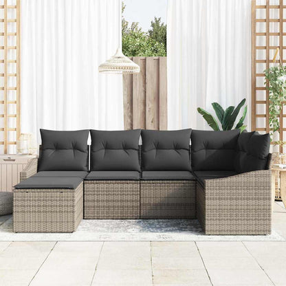 Set da Pranzo per Giardino con cuscino 6 pcs Grigio