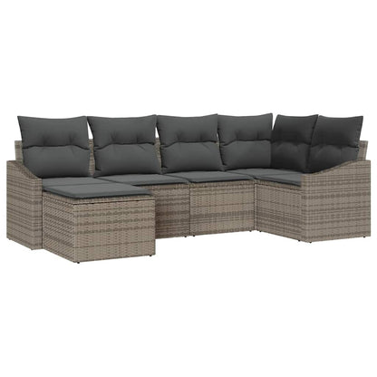 Set da Pranzo per Giardino con cuscino 6 pcs Grigio