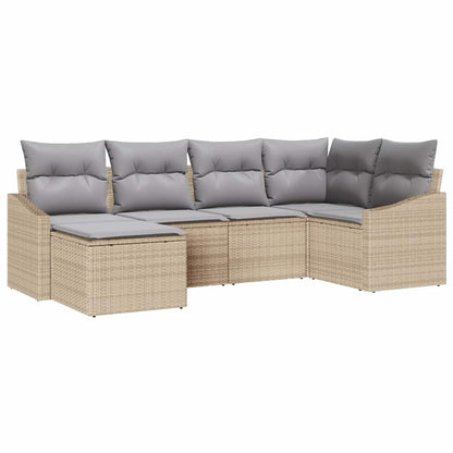 Set da Pranzo per Giardino 6 pcs Beige e Grigio Chiaro