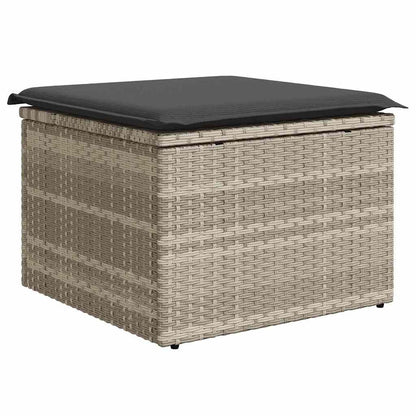 Set da Pranzo per Giardino con cuscino 7 pcs Grigio chiaro