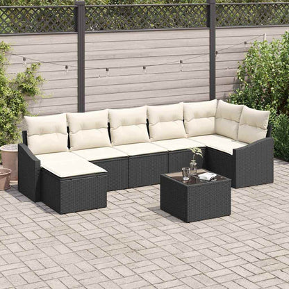 Set Divano da Giardino 8 pcs Marrone e Crema polyrattan