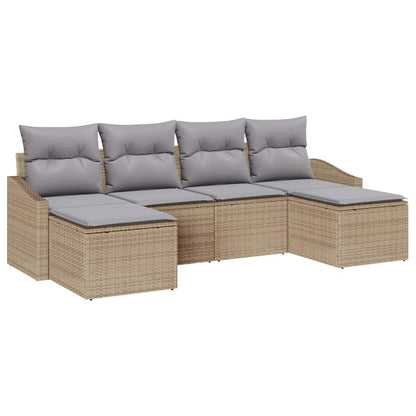 Set da Pranzo per Giardino 6 pcs Beige e Grigio Chiaro