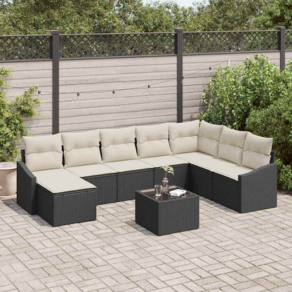 Set Divano da Giardino 8 pcs Marrone e Crema polyrattan