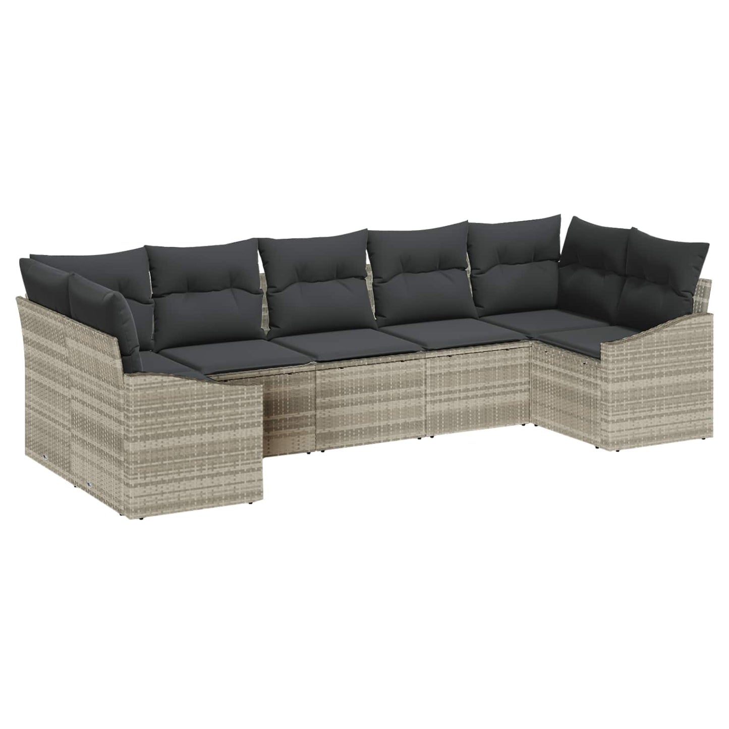 Set Divano da Giardino 7 pcs Grigio chiaro polyrattan